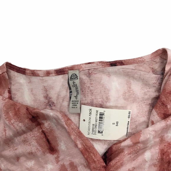 American Rag Cie Tie Dye Red White Jersey Maxi Dress Short Sleeve Womens Small S - Picture 6 of 6